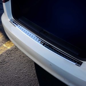 Audi A3 Rear Bumper Sill Cover - Omac - S.Steel - Gloss Silver - '12-'20